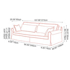 Bold Striped Pattern Polyester Upholstery Birch Wood Sofa - Vintage Soft-Touch Sofa With 3/4 Seater for Living Room Lumendat
