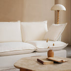 Pearl White Birch Wood Sofa – Minimalist Pillow-Style Settee Bench With 2/3 Seater for Living Room Lumendat