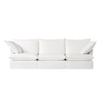 Pearl White Birch Wood Sofa – Minimalist Pillow-Style Settee Bench With 2/3 Seater for Living Room Lumendat