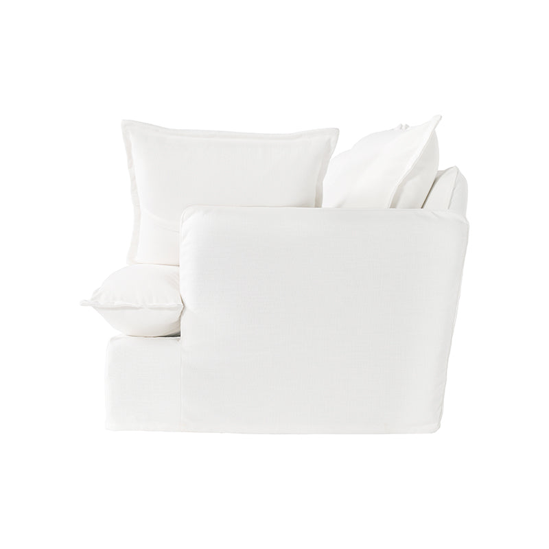 Pearl White Birch Wood Sofa – Minimalist Pillow-Style Settee Bench With 2/3 Seater for Living Room Lumendat