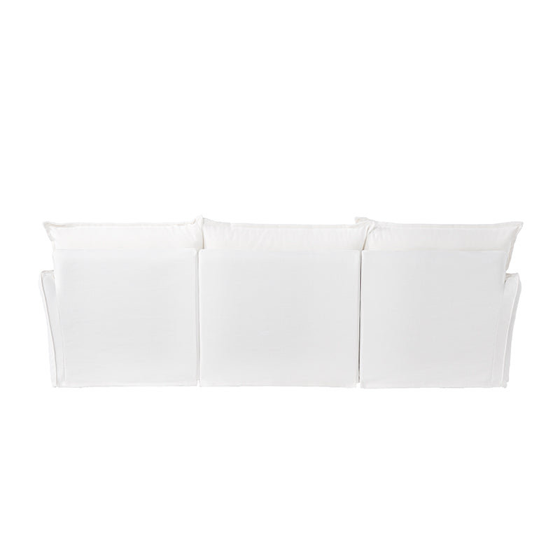 Pearl White Birch Wood Sofa – Minimalist Pillow-Style Settee Bench With 2/3 Seater for Living Room Lumendat