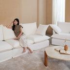 Pearl White Birch Wood Sofa – Minimalist Pillow-Style Settee Bench With 2/3 Seater for Living Room Lumendat