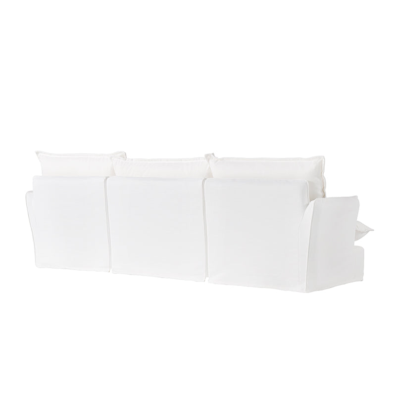 Pearl White Birch Wood Sofa – Minimalist Pillow-Style Settee Bench With 2/3 Seater for Living Room Lumendat