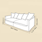 Moonlight White Linen Birch Wood Sofa - French Pure Soft-Touch Lounge Sofa With 3/4 Seater For Living Room Lumendat