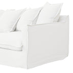 Moonlight White Linen Birch Wood Sofa - French Pure Soft-Touch Lounge Sofa With 3/4 Seater For Living Room Lumendat