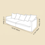 Moonlight White Linen Birch Wood Sofa - French Pure Soft-Touch Lounge Sofa With 3/4 Seater For Living Room Lumendat