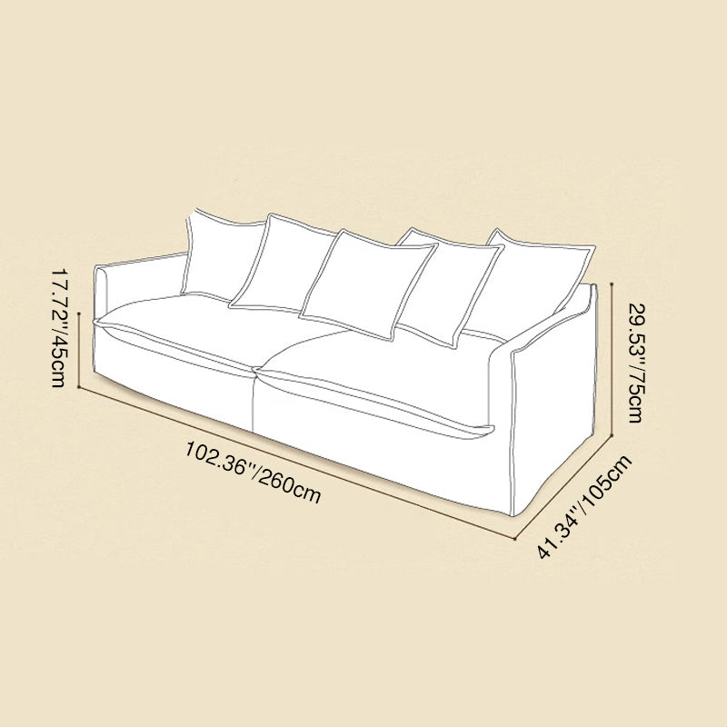 Moonlight White Linen Birch Wood Sofa - French Pure Soft-Touch Lounge Sofa With 3/4 Seater For Living Room Lumendat