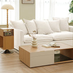 Moonlight White Linen Birch Wood Sofa - French Pure Soft-Touch Lounge Sofa With 3/4 Seater For Living Room Lumendat