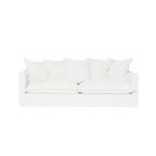 Moonlight White Linen Birch Wood Sofa - French Pure Soft-Touch Lounge Sofa With 3/4 Seater For Living Room Lumendat