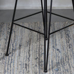 Breathable Coastal Bar Stool - Hand-Woven Texture Hollow Rattan Backrest Armless Stool For Dining Room Lumendat
