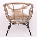 Moisture-Absorbing Boho Accent Chair - Sturdy Rattan & Stable Iron Garden Chair For Garden & Outdoor Patio Lumendat