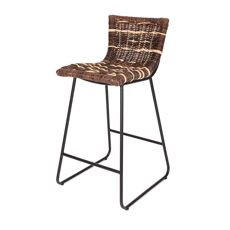Farmhouse Rattan Bar Stool - Easy-Maneuver Rattan Cool Seating Bar Dining Stool For Dining Room & Kitchen Lumendat