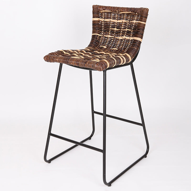 Farmhouse Rattan Bar Stool - Easy-Maneuver Rattan Cool Seating Bar Dining Stool For Dining Room & Kitchen Lumendat