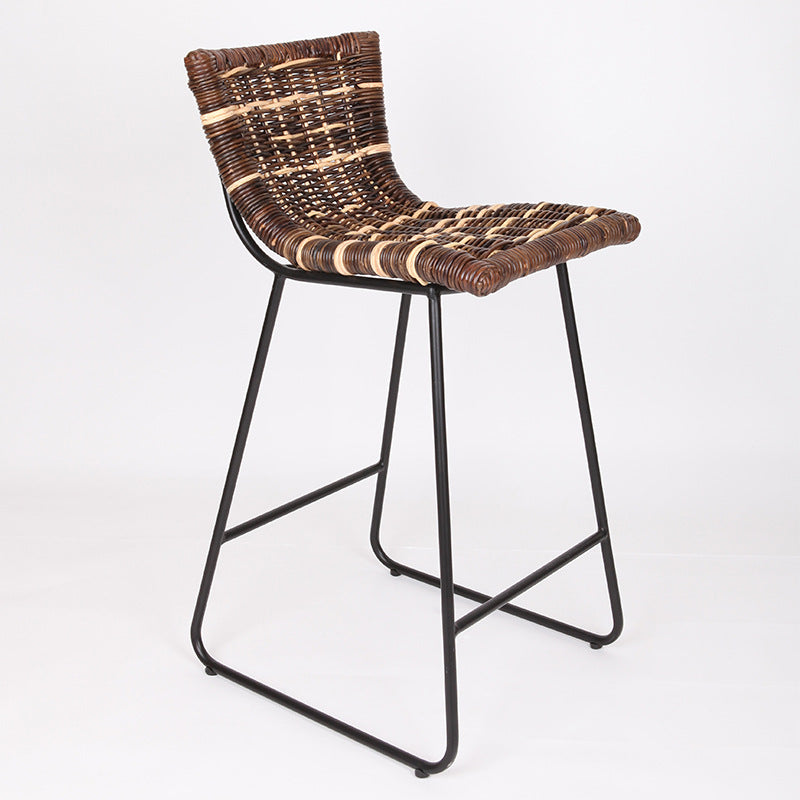 Farmhouse Rattan Bar Stool - Easy-Maneuver Rattan Cool Seating Bar Dining Stool For Dining Room & Kitchen Lumendat