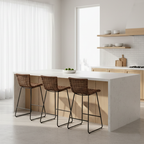 Farmhouse Rattan Bar Stool - Easy-Maneuver Rattan Cool Seating Bar Dining Stool For Dining Room & Kitchen Lumendat
