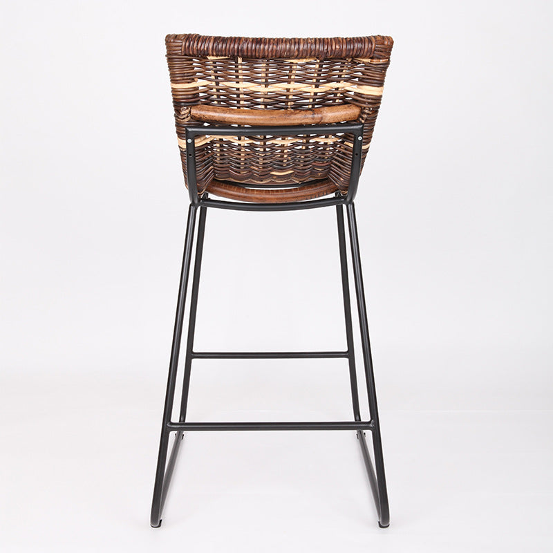 Farmhouse Rattan Bar Stool - Easy-Maneuver Rattan Cool Seating Bar Dining Stool For Dining Room & Kitchen Lumendat