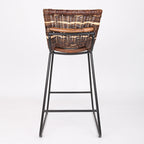 Farmhouse Rattan Bar Stool - Easy-Maneuver Rattan Cool Seating Bar Dining Stool For Dining Room & Kitchen Lumendat