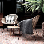 Durable Rattan & Iron Frame Armchair - Lightweight Versatile Chair For Garden Lumendat