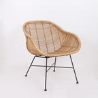 Durable Rattan & Iron Frame Armchair - Lightweight Versatile Chair For Garden Lumendat