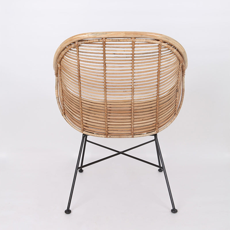 Durable Rattan & Iron Frame Armchair - Lightweight Versatile Chair For Garden Lumendat