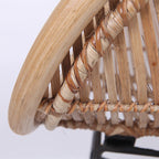 Durable Rattan & Iron Frame Armchair - Lightweight Versatile Chair For Garden Lumendat