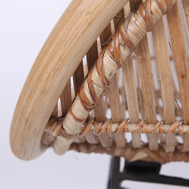 Durable Rattan & Iron Frame Armchair - Lightweight Versatile Chair For Garden Lumendat