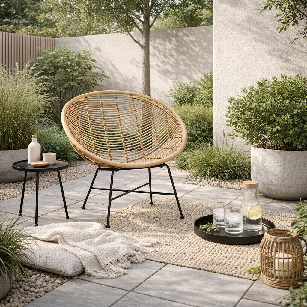 Circular Wrap-Around Rattan Chair - Ergonomic Comfort Hand-Woven & Breathable Chair For Garden Lumendat