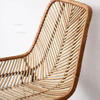 Boho-Style Rattan Weaving Bar Stool - Stable Support Airy Texture Backrest Stool For Dining Room & Kitchen Lumendat
