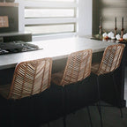Boho-Style Rattan Weaving Bar Stool - Stable Support Airy Texture Backrest Stool For Dining Room & Kitchen Lumendat