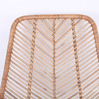 Boho-Style Rattan Weaving Bar Stool - Stable Support Airy Texture Backrest Stool For Dining Room & Kitchen Lumendat