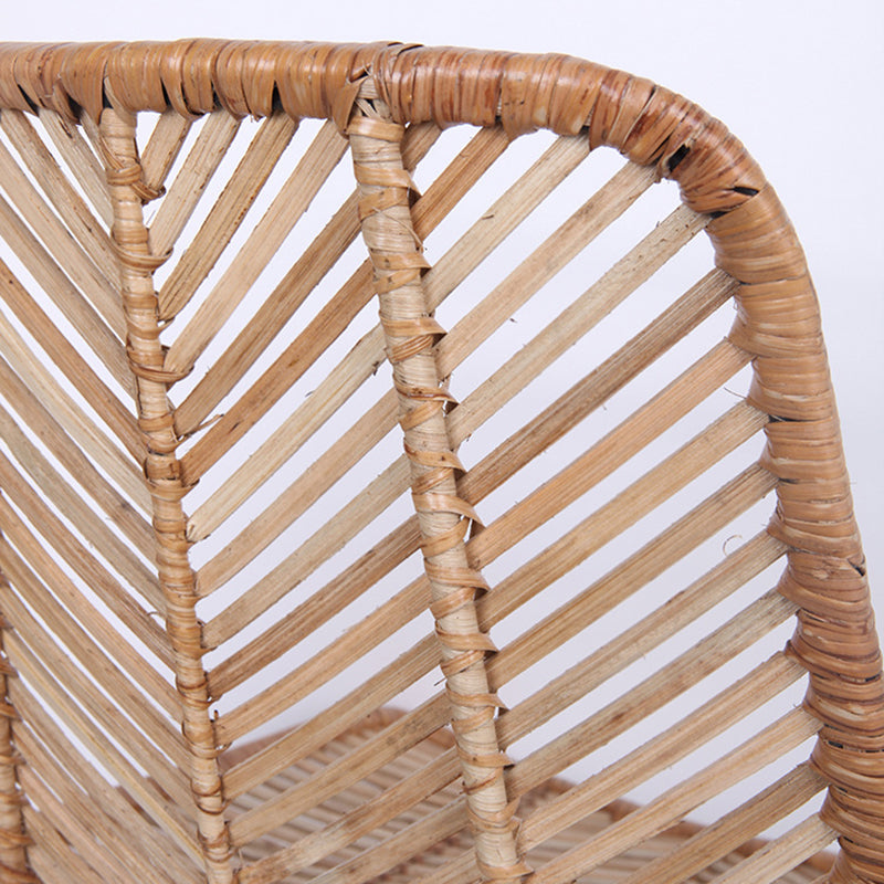 Boho-Style Rattan Weaving Bar Stool - Stable Support Airy Texture Backrest Stool For Dining Room & Kitchen Lumendat