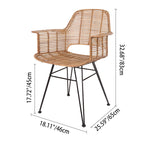 Lightweight Rattan Armchair - Breathable Hand-Woven Chair Backrest Armrest For Living Room Lumendat