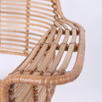 Lightweight Rattan Armchair - Breathable Hand-Woven Chair Backrest Armrest For Living Room Lumendat