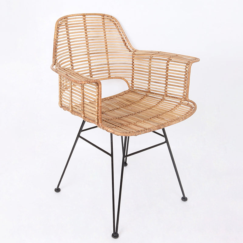 Lightweight Rattan Armchair - Breathable Hand-Woven Chair Backrest Armrest For Living Room Lumendat