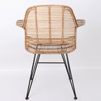 Lightweight Rattan Armchair - Breathable Hand-Woven Chair Backrest Armrest For Living Room Lumendat