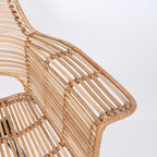 Lightweight Rattan Armchair - Breathable Hand-Woven Chair Backrest Armrest For Living Room Lumendat