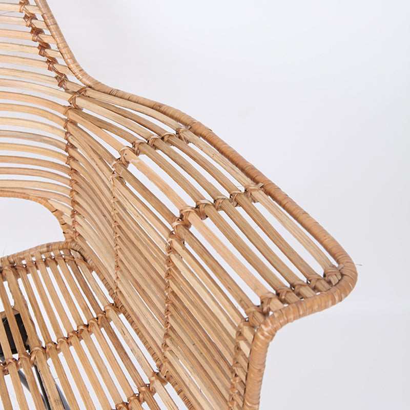 Lightweight Rattan Armchair - Breathable Hand-Woven Chair Backrest Armrest For Living Room Lumendat
