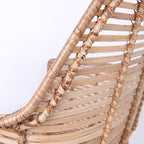 Lightweight Rattan Armchair - Breathable Hand-Woven Chair Backrest Armrest For Living Room Lumendat