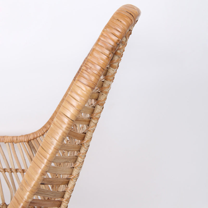 Ergonomic Natural Rattan Armchair - Rust-Proof Iron Frame Cool Seating Chair For Living Room Lumendat