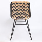 Bohemian Geometric Rattan Dining Chair - Lightweight Hand-Woven Rattan Chair For Dining Room & Kitchen Lumendat