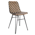 Bohemian Geometric Rattan Dining Chair - Lightweight Hand-Woven Rattan Chair For Dining Room & Kitchen Lumendat