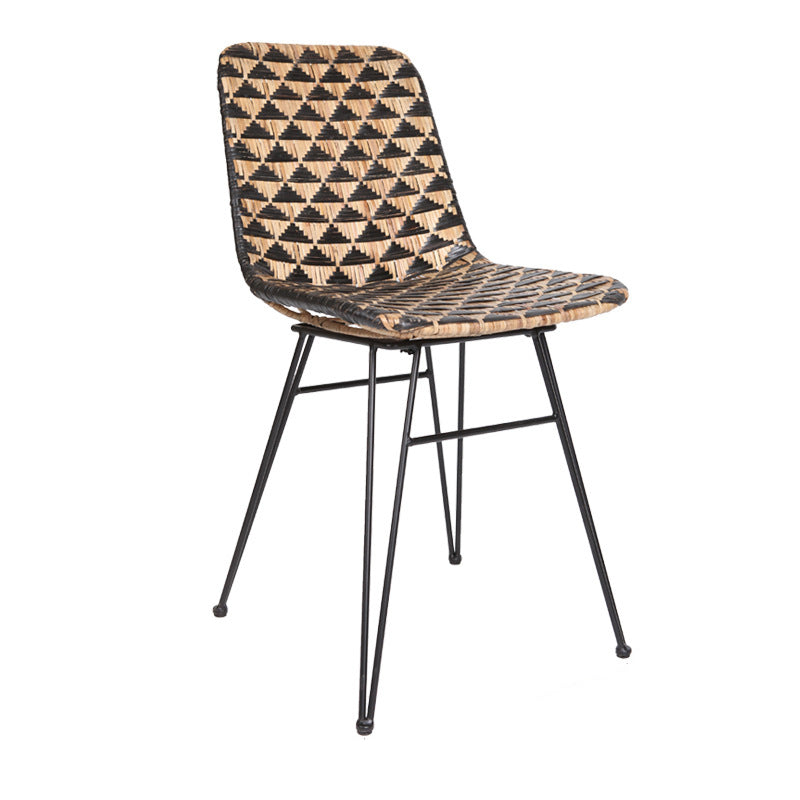 Bohemian Geometric Rattan Dining Chair - Lightweight Hand-Woven Rattan Chair For Dining Room & Kitchen Lumendat