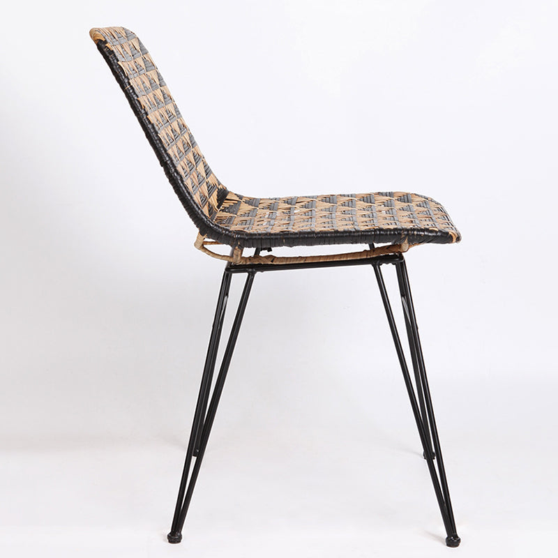 Bohemian Geometric Rattan Dining Chair - Lightweight Hand-Woven Rattan Chair For Dining Room & Kitchen Lumendat