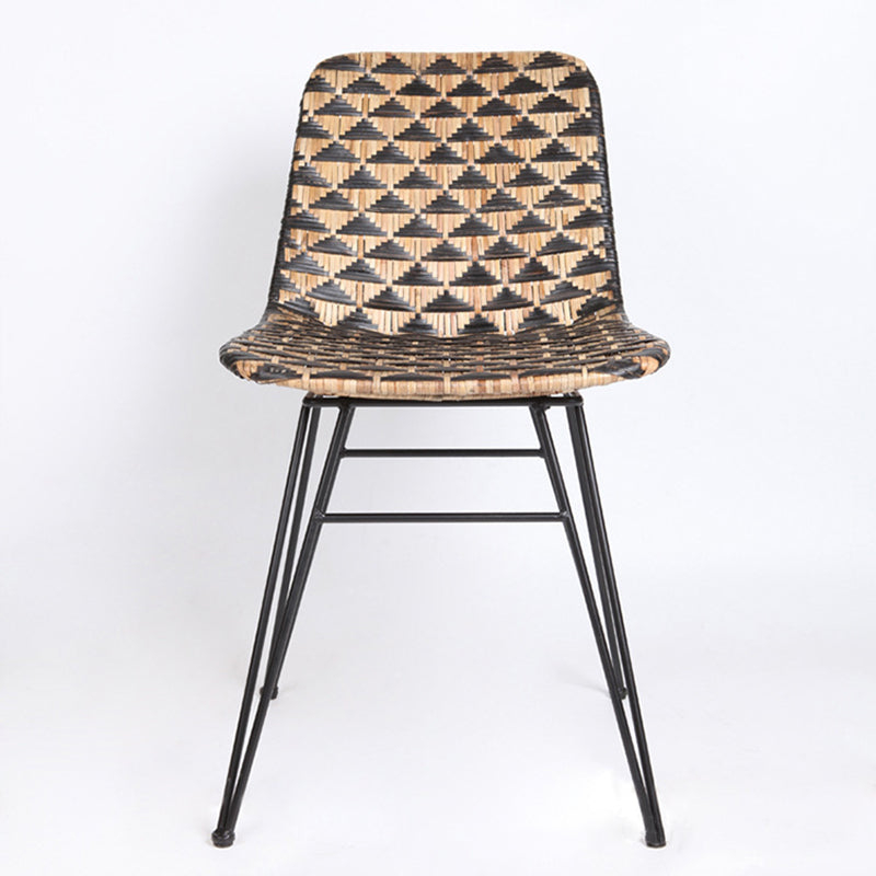 Bohemian Geometric Rattan Dining Chair - Lightweight Hand-Woven Rattan Chair For Dining Room & Kitchen Lumendat