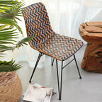 Breathable Rattan Weaving Dining Chair - Scandinavian Geometric Pattern Chair For Dining Room & Kitchen Lumendat