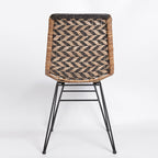 Breathable Rattan Weaving Dining Chair - Scandinavian Geometric Pattern Chair For Dining Room & Kitchen Lumendat