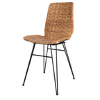 Rust-Proof Iron Frame Dining Chair - Lightweight Hand-Woven Rattan Weaving Chair For Dining Room Lumendat