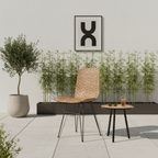 Rust-Proof Iron Frame Dining Chair - Lightweight Hand-Woven Rattan Weaving Chair For Dining Room Lumendat