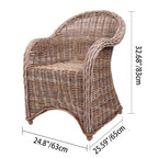 Premium Rattan Weaving Chair - Whimsical Curves Hand-Woven Bohemian Dining Chair For Dining Room & Garden Lumendat
