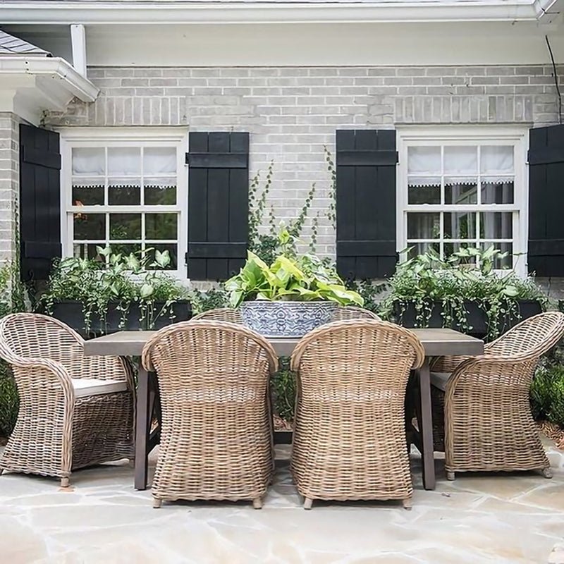 Premium Rattan Weaving Chair - Whimsical Curves Hand-Woven Bohemian Dining Chair For Dining Room & Garden Lumendat